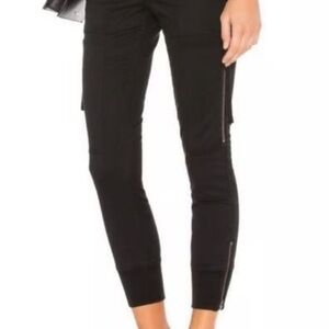 Joie Black Skinny Pants with Zipper Detail